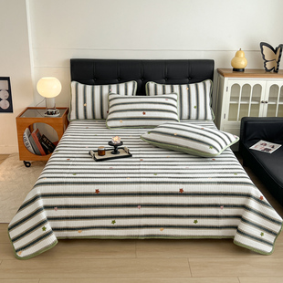 肉感双面两用床盖三件套一面全棉一面牛奶绒纯棉榻榻米加厚床单