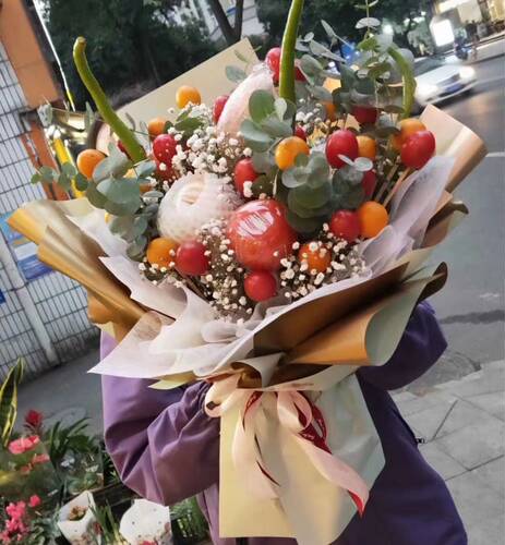 同城速递 果蔬鲜花 水果柑橘花束 苹果花束 草莓花束 车厘子花束