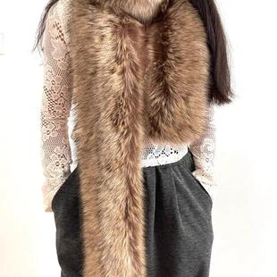 长白山看雪~冬季百搭仿狐狸毛毛围巾皮草长款围巾保暖围脖女防寒