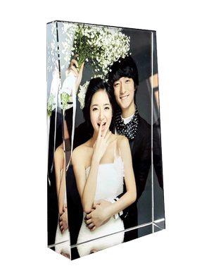 水晶照片摆件定制结婚婚纱相框