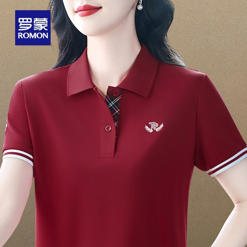 罗蒙品牌休闲短袖女时尚2025年