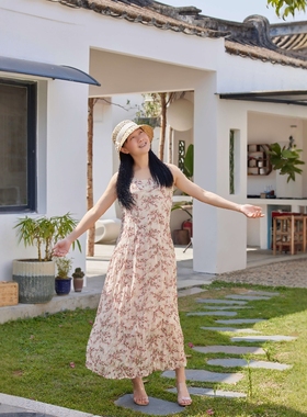 丹同款琳丹乐2025新品杏花背心裙雪纺连衣裙58095