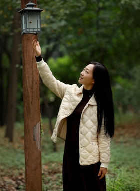 丹同款 琳丹乐2025冬季新款时尚杏色夹棉外套59082