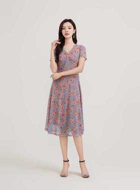 琳丹乐2024年夏季新款女夏季高端气质连衣裙中年妈妈洋气48026