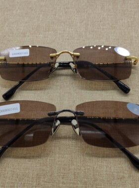 无框切边天然水晶护目镜