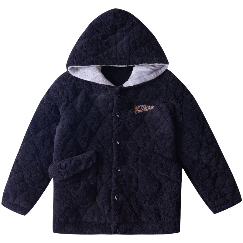 圆人睡衣男冬季家居服单件上衣保暖珊瑚绒夹棉2025带帽子外穿外套,女士内衣/男士内衣/家居服,睡衣上装,淘宝优惠券,粉丝福利购,淘宝优惠卷