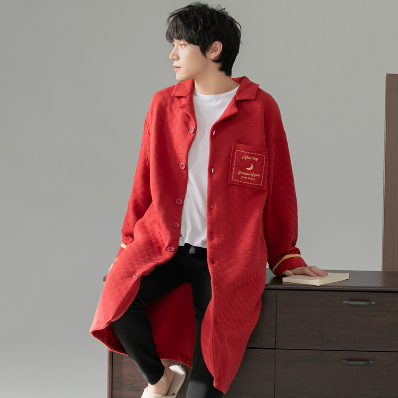 圆人睡袍红色开衫长款单上衣秋冬纯棉夹层本命年男睡衣外套可外穿,女士内衣/男士内衣/家居服,睡袍/浴袍,淘宝优惠券,粉丝福利购,淘宝优惠卷