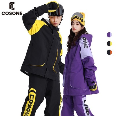COSONE新款开衫滑雪服男女潮流冬季保暖滑雪衣滑雪裤防风防水保暖
