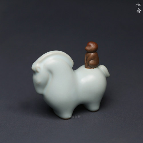 茶宠茶玩小摆件家居送礼汝窑可养
