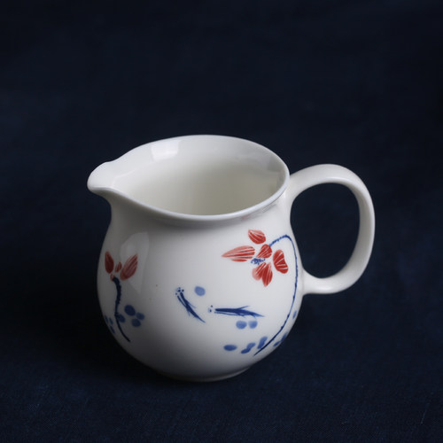 老货公道杯高温白瓷分茶器图案多
