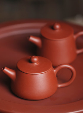 中式朱泥宽口壶易下茶功夫茶壶