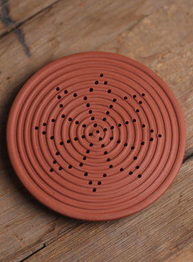 原矿72小孔朱泥小壶承壶垫功夫茶小壶垫子底座圆形排水好配件10cm