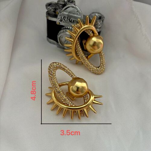 夏帕瑞丽  Schiaparelli  立体星球满钻耳针