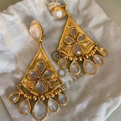 欧美sasa款轻奢Goossen*古森经典cachemire天然流苏耳环ins现货