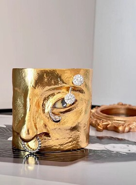 新款手镯夏帕瑞丽Schiaparelli恶魔之眼抽象五官开口高品质手镯