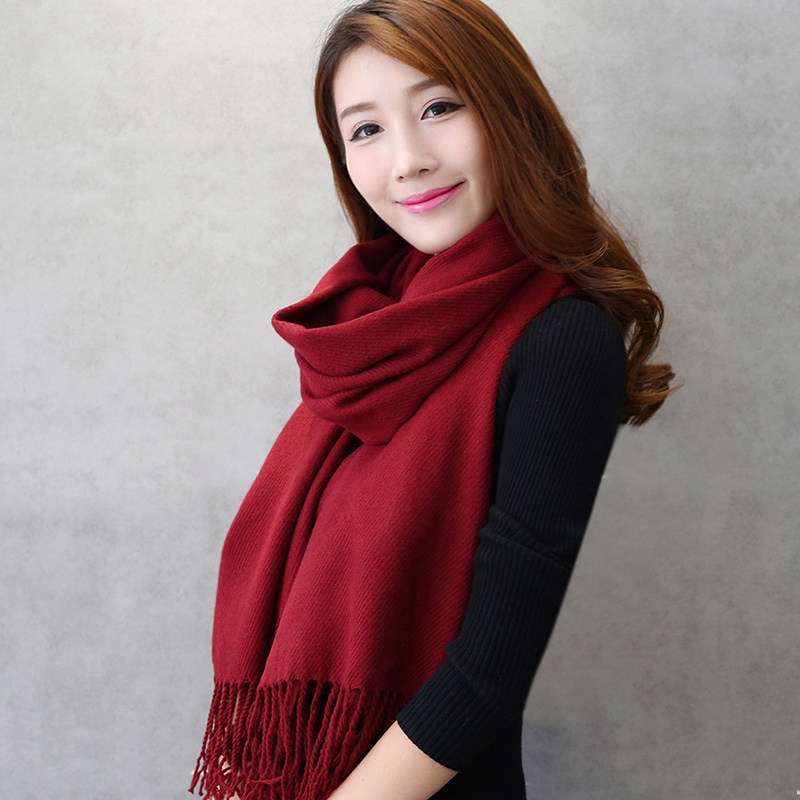 酒红色羊绒围巾女冬季中国红年会定制LOGO印字刺绣百搭披肩两用厚,服饰配件/皮带/帽子/围巾,围巾/丝巾/披肩,淘宝优惠券,粉丝福利购,淘宝优惠卷