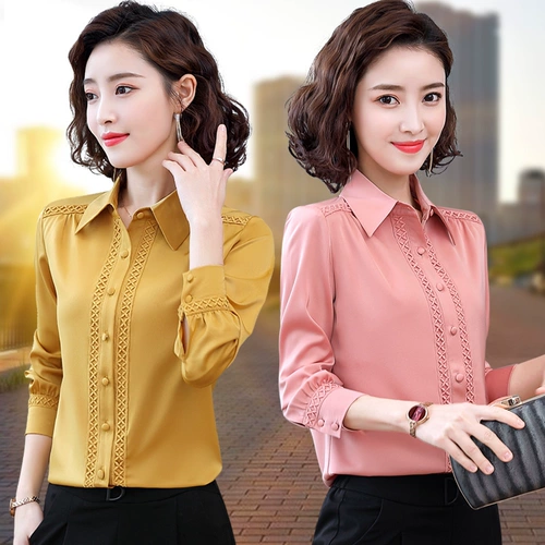 Рубашка, весенний модный демисезонный приятный телу лонгслив для матери, городской стиль