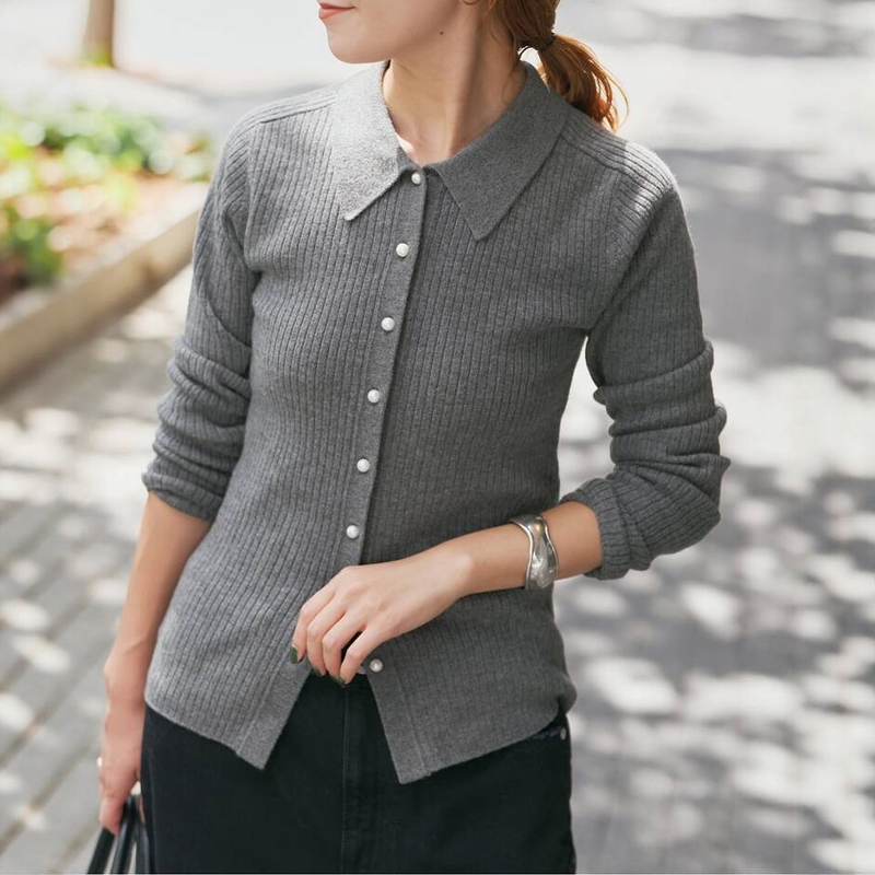 SpickandSpan珍珠纽扣针织衫