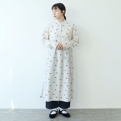 yuni百搭休闲刺绣衬衫连衣裙