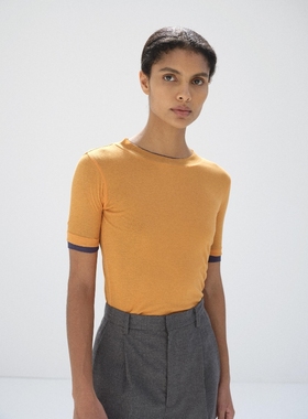 日代 AURALEE HIGH GAUGE SHEER RIB T 26SS 长绒棉罗纹短袖T恤