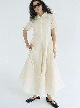 日代 CLANE SHEER SHIRT ONEPIECE 25SS 蓬松透明高腰衬衫连衣裙