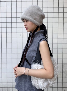 日代 Chapeau d' O Lame Angora 25AW 日本制安哥拉兔毛飘带兜帽