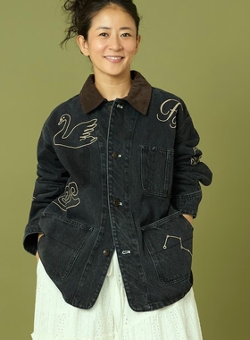 日代 Freada Denim Coveralls 25AW 复古涂鸦刺绣牛仔夹克外套