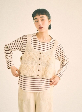 日代 tumugu Wool Angora Bustier 25AW 安哥拉羊毛流苏两穿胸衣