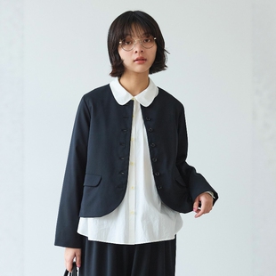 日代 bulle de savon Collarless Jacket 26SS 斜纹无领纽扣夹克
