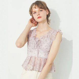 日代 DEICY Glitter dot fleur blouse 25SS 圆点花朵褶边衬衫