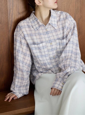 日代 IENA Shirred Check Shirt 26SS 褶皱格纹短款口袋长袖衬衫