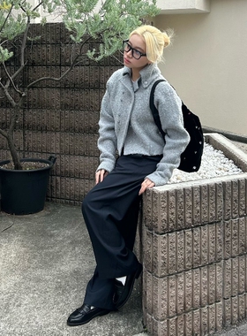 日代 Bibiy MOHAIR CARDIGAN 25AW 甜美薄荷绿马海毛开衫短外套