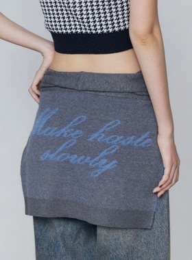 日代 EMODA Multiway Knit Logo Belt 25AW 小众字母针织披肩腰带