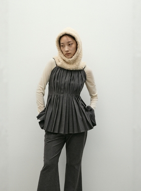 日代 STYLEMIXER Tacking Peplum Cami 25AW 紧身荷叶边吊带背心