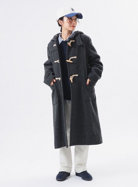 日代 BEAMS BOY Mosser Long Duffle Coat 25AW 牛角扣连帽大衣