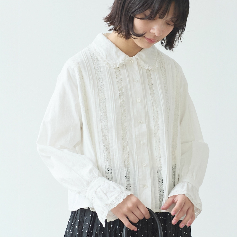 bulledesavon蕾丝拼接衬衫