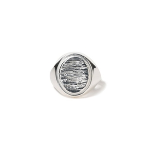 日代 BUNNEY Silver Signet Ring BARK 25AW 高级椭圆图章银戒指