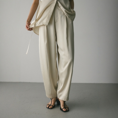 STYLEMIXER缎面褶裥休闲裤