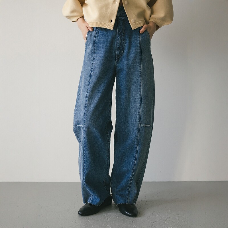日代 STYLEMIXER 2 Tone Barrel Denim 25SS 双色拼布休闲牛仔裤