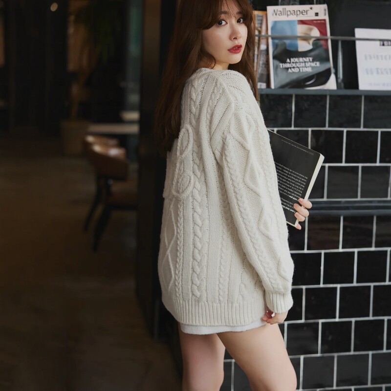 日代 Herlipto H Boa Cable Knit Cardigan 25AW 麻花针织开衫