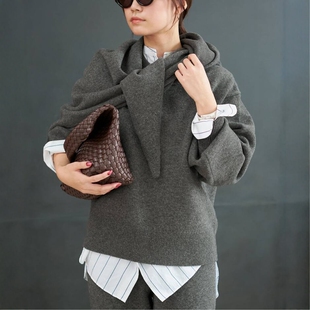 Plage 羊毛混牦牛圆领针织衫 Stole 25AW 围巾披肩 Pullover 日代