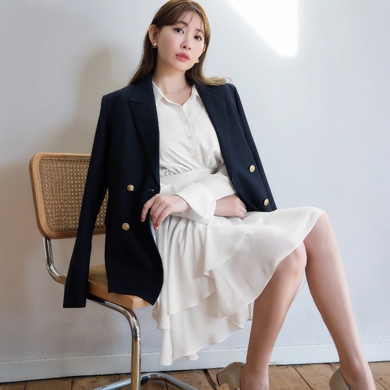 Herlipto金色纽扣西装夹克外套