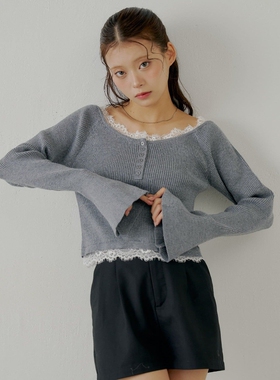 日代 Chico Off-the-shoulder lace knit 25AW 露肩蕾丝针织衫
