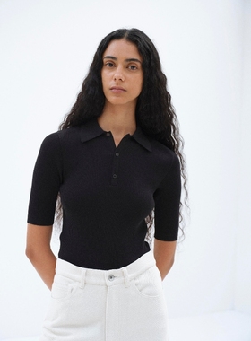 日代 AURALEE COTTON HIGH GAUGE RIB KNIT POLO 26SS 罗纹针织衫