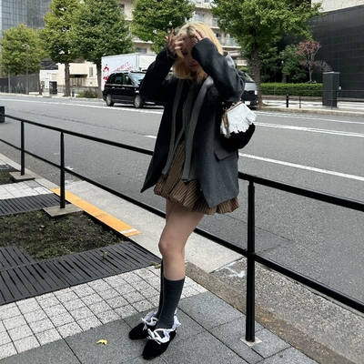 Bibiy休闲羊毛混纺赫敏夹克外套