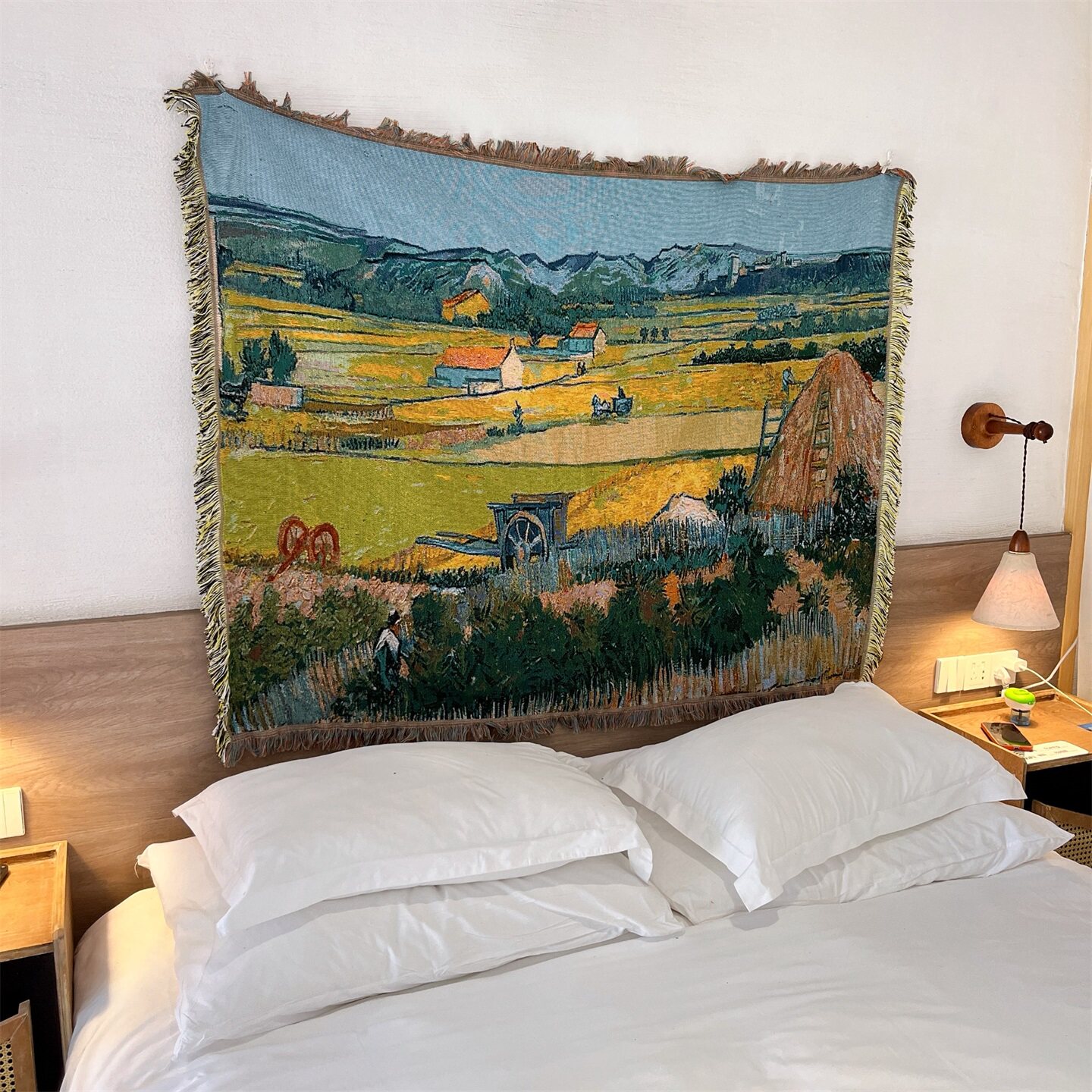 世界名画梵高油画丰收墙面装饰挂毯沙发毯盖布毯子盖毯壁毯露营毯,居家布艺,挂毯/壁毯,淘宝优惠券,粉丝福利购,淘宝优惠卷