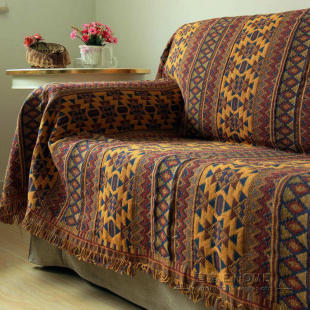 外贸出口波西米亚民族风沙发巾毛毯美式 异域风棉线沙发毯盖毯地毯