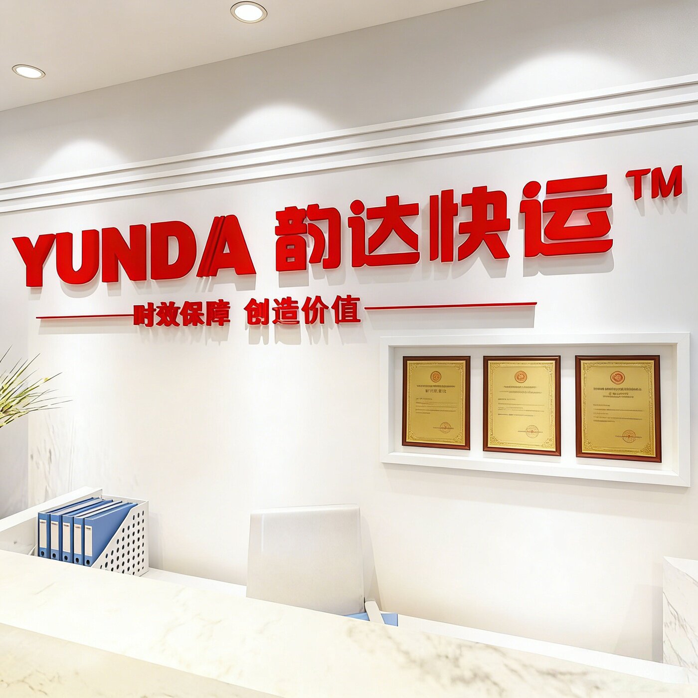 韵达快运logo3d立体亚克力墙贴