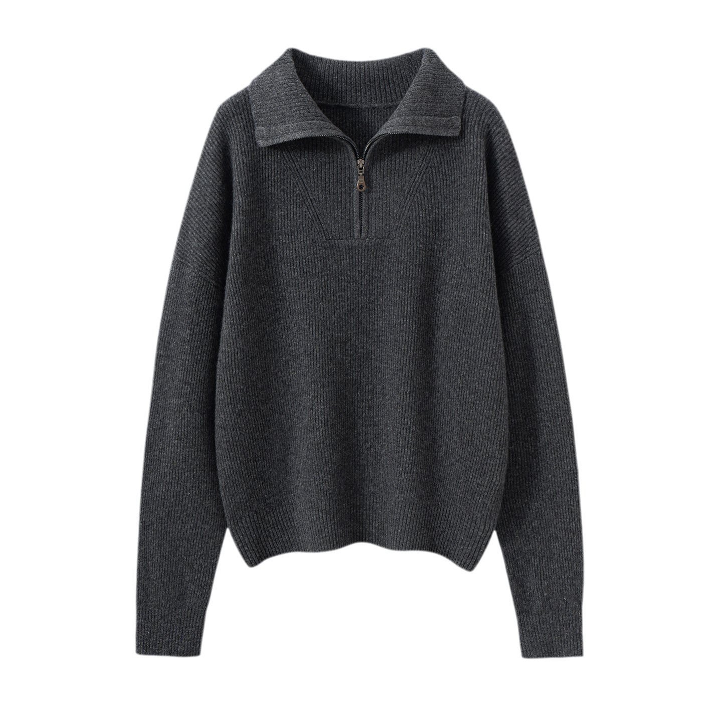 之禾同款半拉链套衫100%山羊绒衫