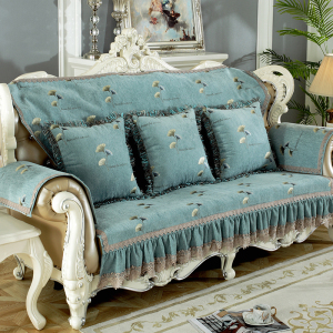 沙发垫奢华组合美式真皮扶手靠背